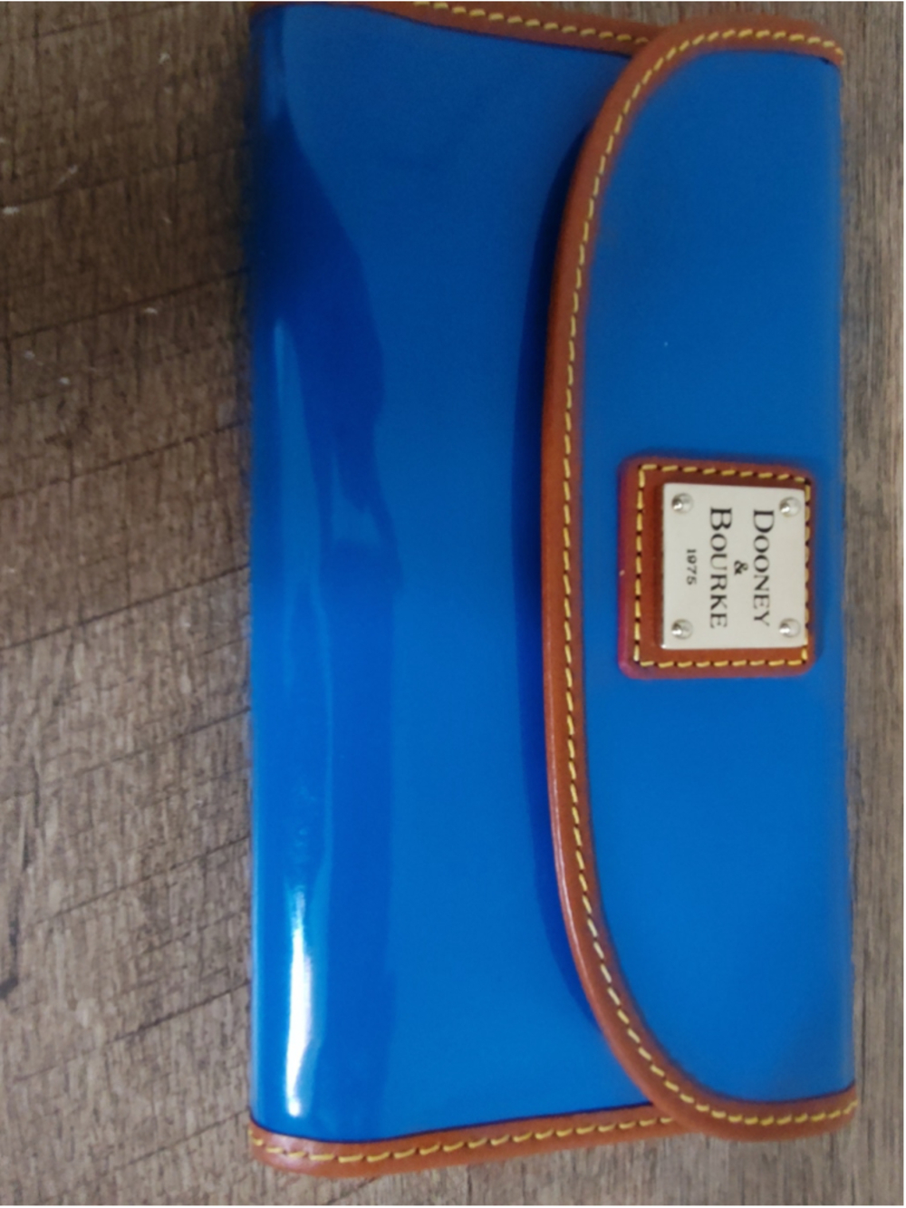 Women's Dooney & Bourke Patent Leather Wallet One Size Blue Brown